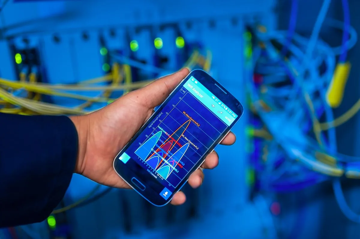 Website maintenance and uptime monitoring dashboard tracking site performance and security in a server environment