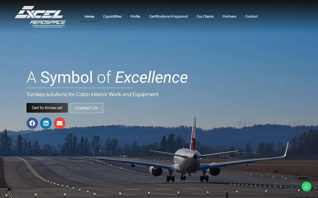 Aerospace MRO and engineering website designed by Upscaled Singapore
