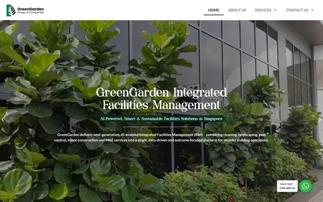 Landscaping and gardening website designed by Upscaled Singapore