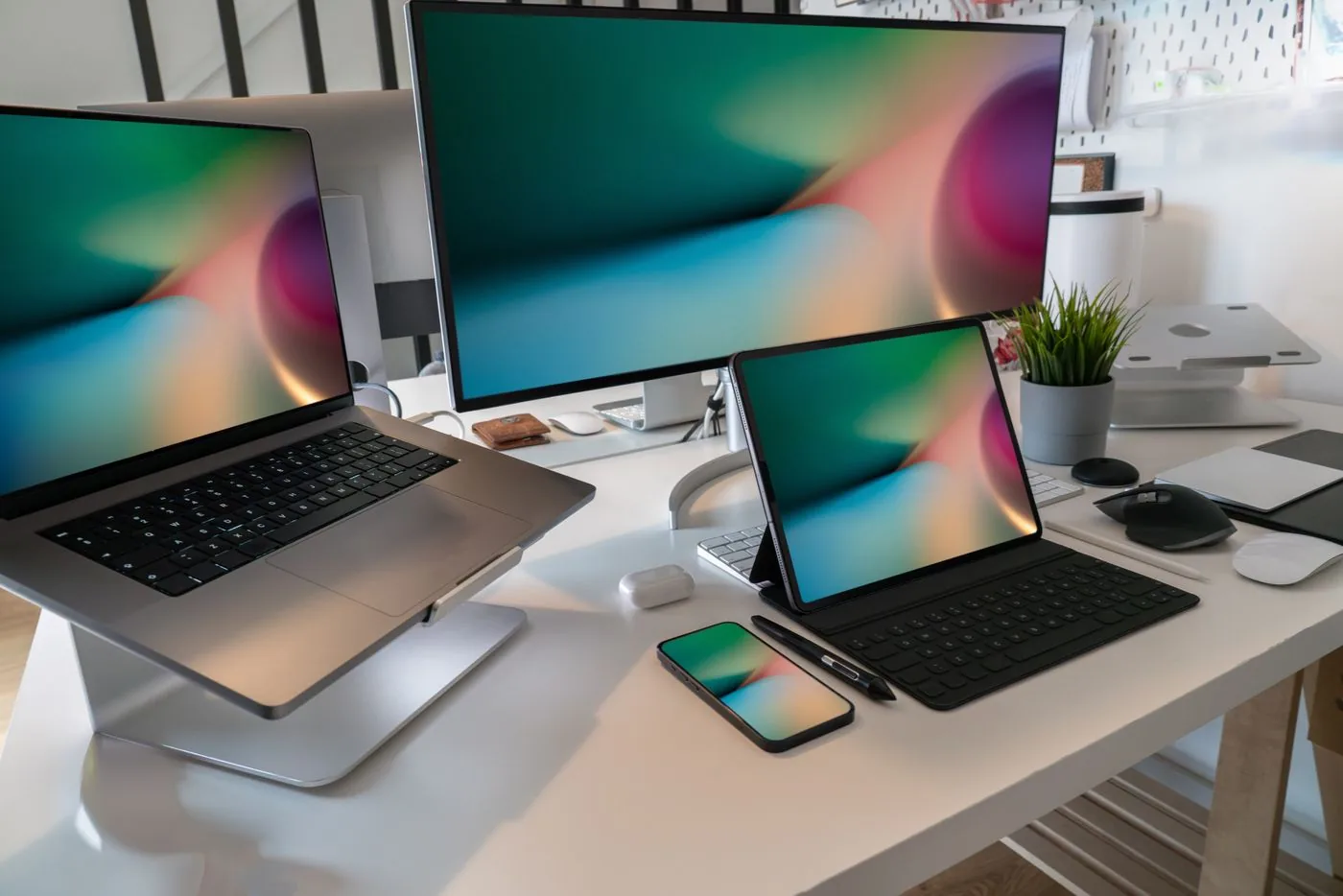Modern responsive website displayed beautifully across desktop computer, tablet, and smartphone showing consistent design and performance