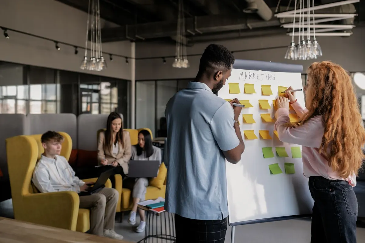 Team tracking website maintenance tasks on a planning board