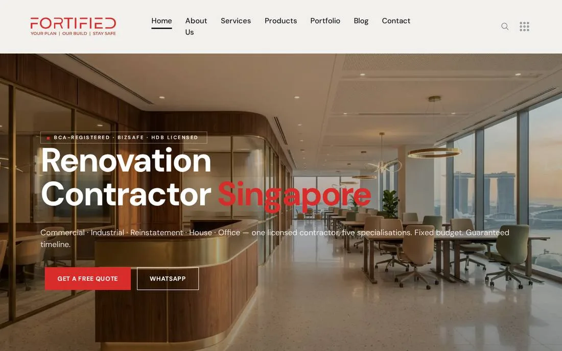 Fortified website, a renovation and reinstatement client whose keywords this SEO agency moved to page one