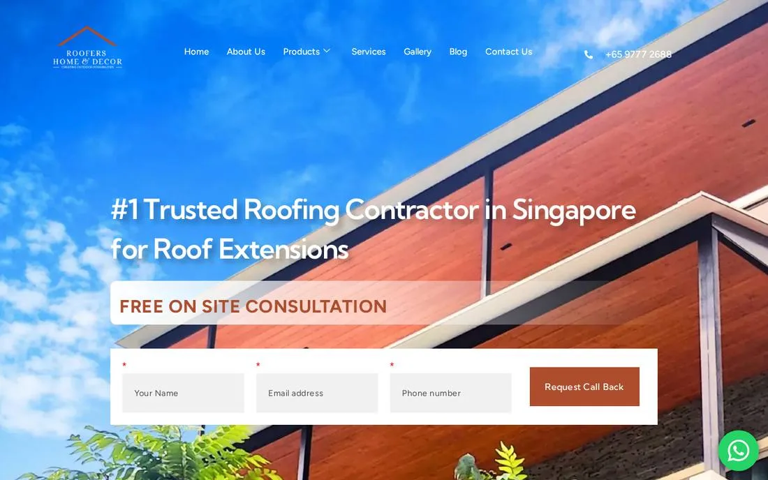 Roofers website, a roofing and awning contractor ranked on page one through our seo services