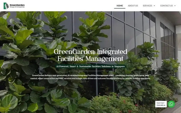 Greengarden — integrated facilities management website, an Upscaled SEO client
